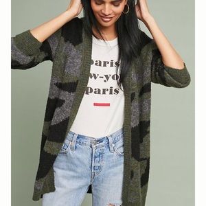 NWT Anthropologie Moth Camo Cardigan Small #266